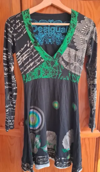 Vestido Desigual Negro y Rojo