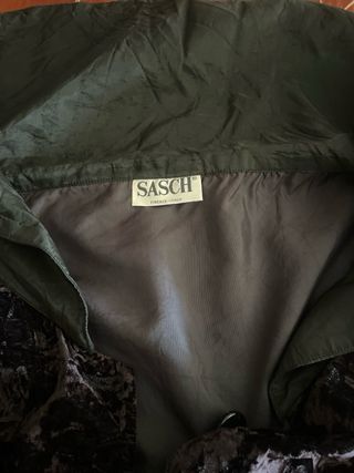 Soprabito in vellutino viola e nero