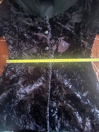Soprabito in vellutino viola e nero