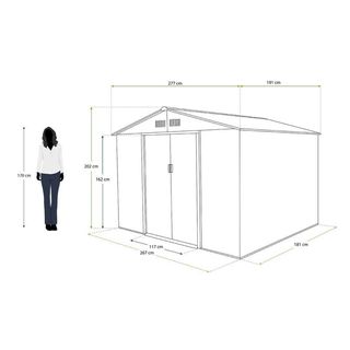 Caseta de jardín metálica Leeds verde 5,30 m²