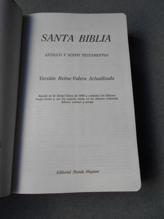 SANTA BIBLIA. REINA VALERA