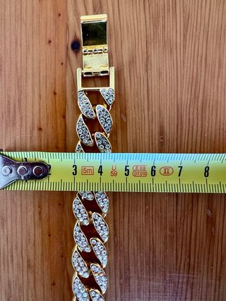 Cadena cubana oro y diamantes