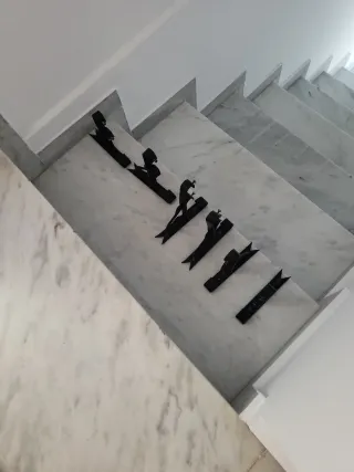 6 Soportes para Cortinas Metálicos Negros