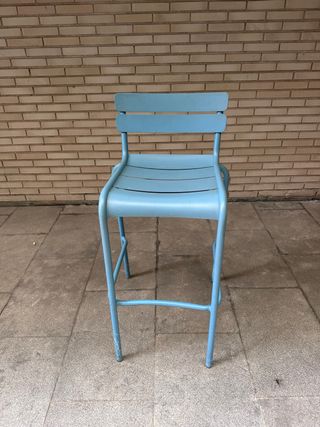 7 Sillas Taburete Exterior de diseño Fermob Azul