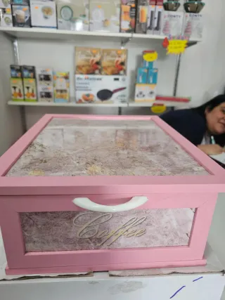 Porta cialde con vetro effetto marmo