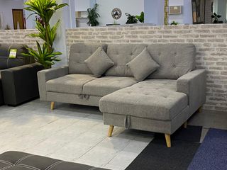 SOFA CHAISLONGUE GRIS COMODO + ARCON + RESISTENTE