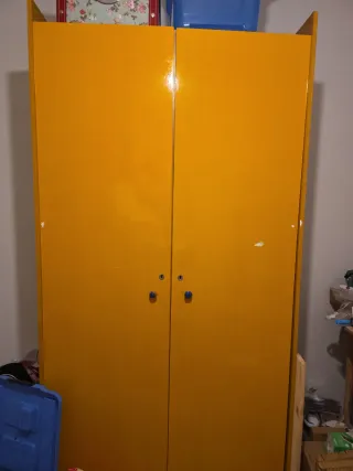 Armario amarillo 2 puertas madera