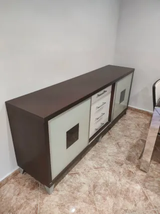 Mueble Comedor Buffet Aparador Madera y Cristal