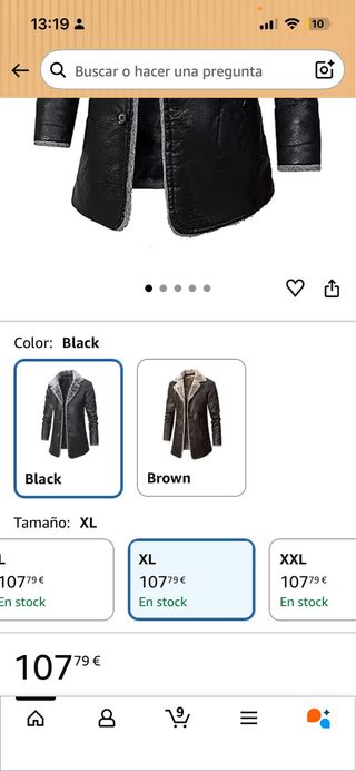 Abrigo negro largo con forro cálido