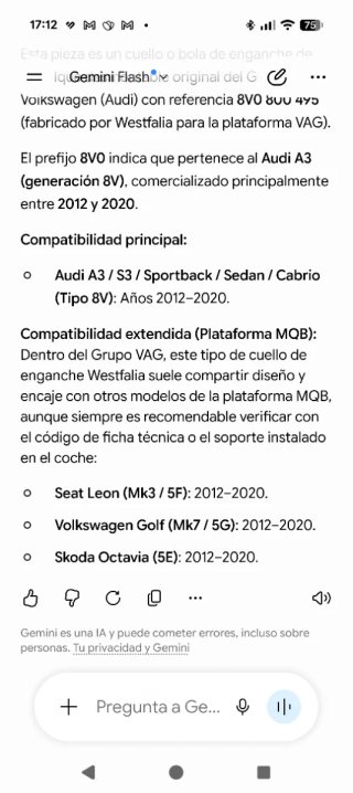 Bola se remolque  Volkswagen Audi