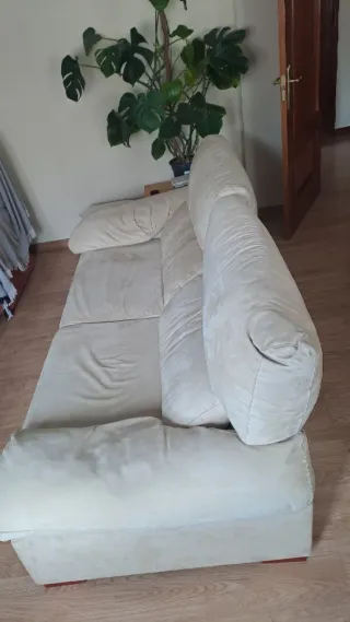 Sofá 3 plazas beige ante