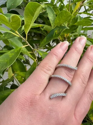 Anello serpente argento 925 zirconi