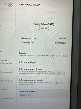 Samsung Galaxy Tab A (2016) Blanca