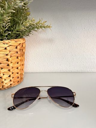 Gafas de sol unisex aviador doradas