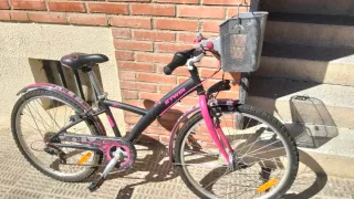 Bicicleta infantil niña rosa y negra