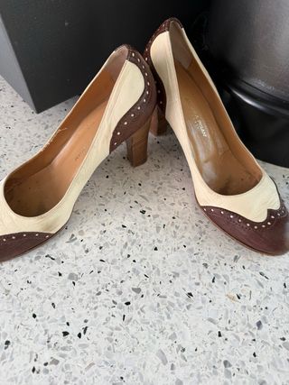 Scarpe con tacco in vera pelle - Tg 38.5