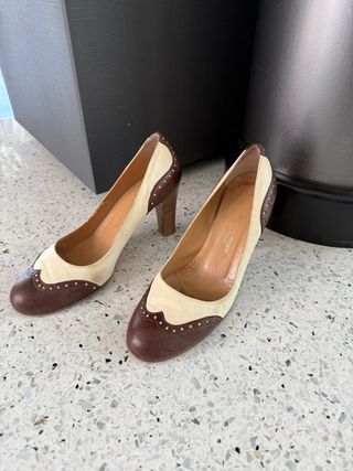 Scarpe con tacco in vera pelle - Tg 38.5