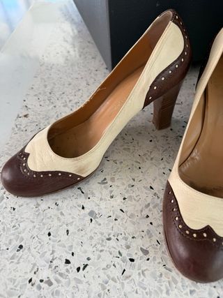 Scarpe con tacco in vera pelle - Tg 38.5