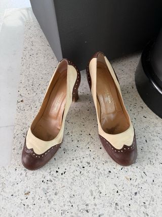 Scarpe con tacco in vera pelle - Tg 38.5