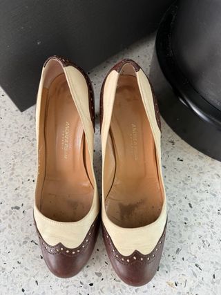 Scarpe con tacco in vera pelle - Tg 38.5