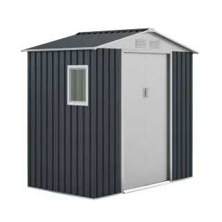 Caseta metálica Darwen 2,71 m² gris antracita/blan