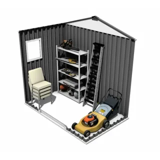 Caseta metálica Darwen 2,71 m² gris antracita/blan