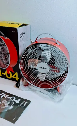 Ventilador estilo retro rojo