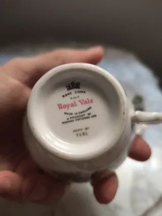 Taza de té de porcelana con paisaje