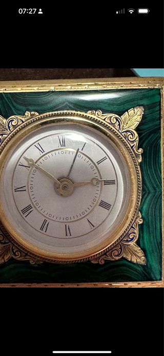 Orologio da tavolo vintage in malachite