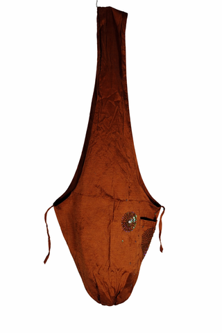 Borsa etnica boho marrone con perline