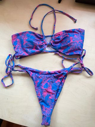 Bikini Temu taglia S nuovo fantasia blu rosa