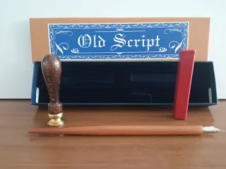 Set Sello Lacre y Pluma Old Script