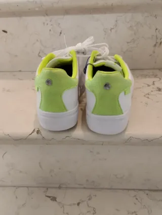 Scarpe da ginnastica bianche e verde  fluo donna n