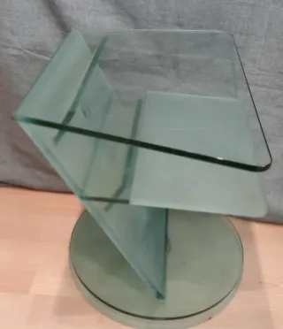 Mesa de cristal giratoria  vintage para TV