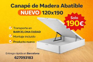 Canapé Madera Abatible Nuevo 120x190