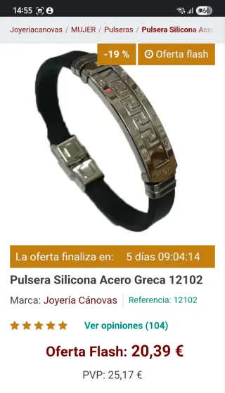 Pulsera Acero y Silicona greca