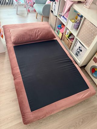 Sillón Cama Terciopelo rosa