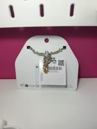 Collar Mango Dorado y Azul