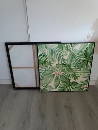 2 Cuadros decorativos hojas tropicales
