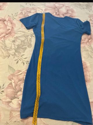 Vestito blu elettrico con ruches