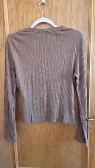 Camiseta básica SHEIN manga larga marrón