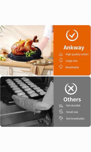 Juego 4 manoplas horno tela y silicona