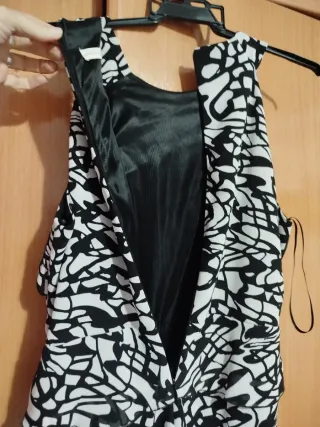Vestido de fiesta blanco y negro