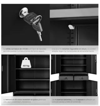 Mueble de seguridad metálico con llaves