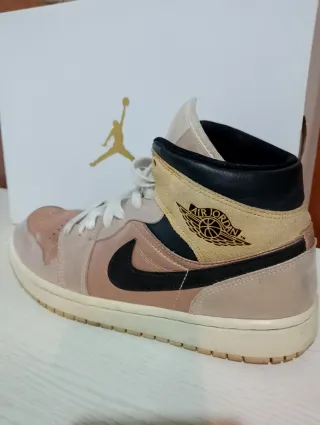 Nike Air Jordan 1 Mid Beige/Rosa Tg 40