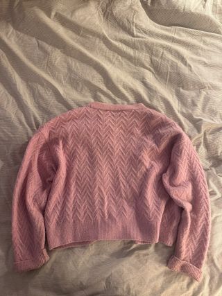 Pink Knit Cardigan / Rebeca Zara Rosa Texturizada