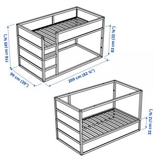 letto reversibile singolo- KURA 90x200