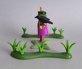 Playmobil Campesino Con Espanta Pájaros Y Burro