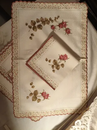 Conjunto de 3 mantelitos individuales vintage