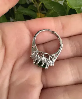 Anello argento 925 con pietra verde